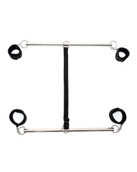 Double Spreader Bar: Doppelspreizstange mit Soft-Fesseln, schwarz/silber - vergleichen und g&uuml;nstig kaufen