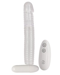 Vibrating Sleeve: Vibro-Penishülle mit Fernbedienung, transparent