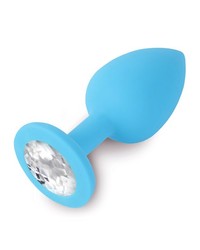 Dolce Piccante Jewellery Small: Silikon-Analplug, hellblau/klar