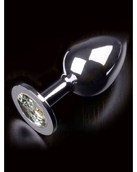 Dolce Piccante Jewellery Large: Edelstahl-Analplug, silber/klar