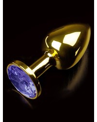 Dolce Piccante Jewellery Small: Edelstahl-Analplug, gold/blau