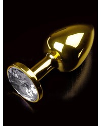 Dolce Piccante Jewellery Small: Edelstahl-Analplug, gold/klar