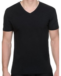 Bruno Banani Cotton Coloured: V-Neck-Shirt, schwarz - vergleichen und günstig kaufen