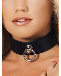 Leder-Halsfessel mit O-Ring, schwarz - vergleichen und g&uuml;nstig kaufen