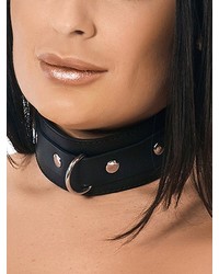 Leder-Halsfessel mit D-Ring, schwarz - vergleichen und g&uuml;nstig kaufen