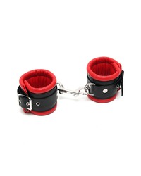 Leder-Handfesseln gepolstert, rot/schwarz - vergleichen und g&uuml;nstig kaufen