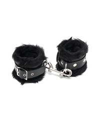 Leder-Handfesseln mit Plüsch, schwarz - vergleichen und g&uuml;nstig kaufen