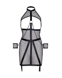 KINK: Wetlook-Netz-Ouvertstrapskleid mit Fesseln, schwarz - vergleichen und g&uuml;nstig kaufen