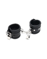 Leder-Fußfesseln gepolstert und abschließbar, schwarz - vergleichen und g&uuml;nstig kaufen