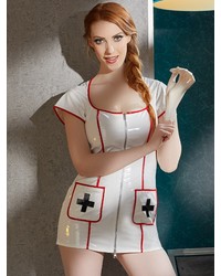 Lack-Krankenschwestern-Kleid, weiß - vergleichen und g&uuml;nstig kaufen