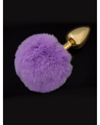 Dolce Piccante Jewellery Small Tail: Edelstahl-Analplug, gold/purple
