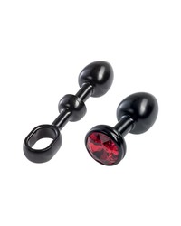 Malesation Alu-Plug mit Stoßgriff klein, schwarz/rot