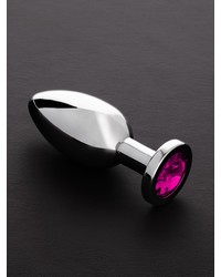 Triune Jeweled Butt Plug Pink: Edelstahl-Analplug mit Kristall, pink
