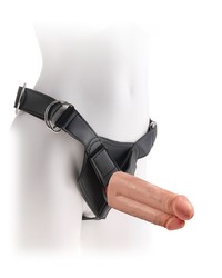 King Cock Strap-On Harness 7??: Strap-On mit Doppeldildo 7??, haut - vergleichen und g&uuml;nstig kaufen