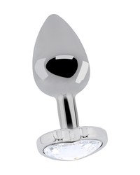Rich R14: Analplug mit Herzkristall, silber (33mm)