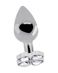 Rich R18: Analplug mit Kleeblattkristall, silber (38mm) - vergleichen und g&uuml;nstig kaufen