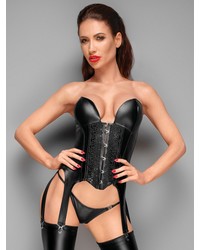 Noir Handmade: Wetlook-Strapscorsage, schwarz - vergleichen und günstig kaufen