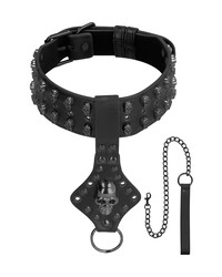 Ouch! Skulls and Bones Deluxe Skull Collar with Leash: Halsfessel mit Führlei... - vergleichen und g&uuml;nstig kaufen