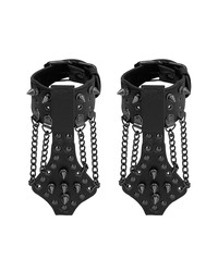 Ouch! Skulls and Bones Spiked Handcuffs with Chains: Handfesseln, schwarz - vergleichen und g&uuml;nstig kaufen