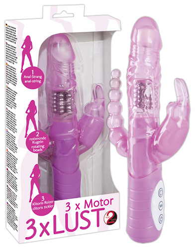 Rabbitvibrator „3 x Motor 3 x Lust??, 22 cm, stimuliert vaginal, anal und die Klitoris - vergleichen und g&uuml;nstig kaufen