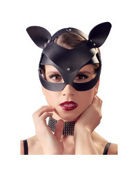 Bad Kitty Catmask Strass: Kopfmaske Katze, schwarz