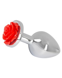 Rose Butt Plug: Aluminium-Analplug, silber