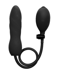 Ouch! Inflatable Silicone Twist: Pump-Dildo, schwarz