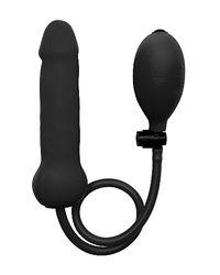 Ouch! Inflatable Silicone Dong: Pump-Dildo, schwarz