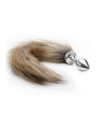 Ouch! Analplug mit Schweif, silber/braun