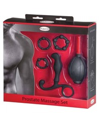 Malesation Prostate Massage: Analtoy-Set, schwarz/rot