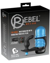 Rebel & Rocks-Off The Surge: Masturbator mit Vibro-Analplug, blau