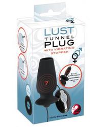 Tunnel-Analplug mit Vibro-Stopper, 10 cm, befüllbar