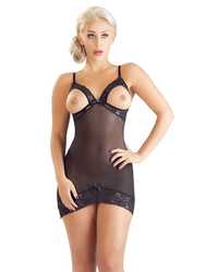 Ouvertkleid, schwarz