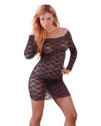 Elastisches Minikleid aus Spitze Schwarz  - vergleichen und g&uuml;nstig kaufen