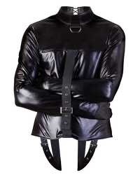 Kunstleder-Zwangsjacke, schwarz