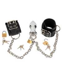 Cuffs & Plug Handfesseln mit Analplug fetish collection Schwarz  - vergleichen und günstig kaufen