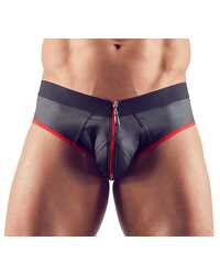 Wetlook-Jockbrief, schwarz/rot